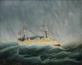 Der Sturmschiff gewartete Schiff Henri Rousseau Post Impressionismus Naive Primitivismus